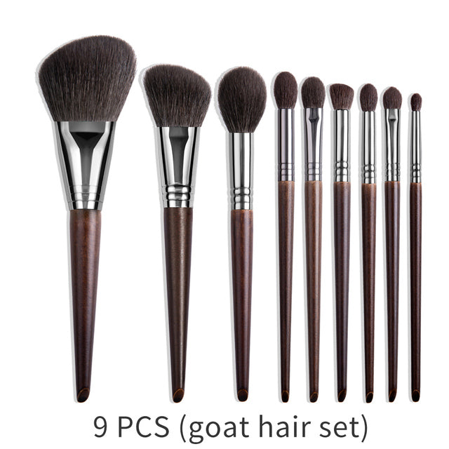 Natural Makeup Brush Set with Goat Hair - 22/24 Pieces for Face & Eyes