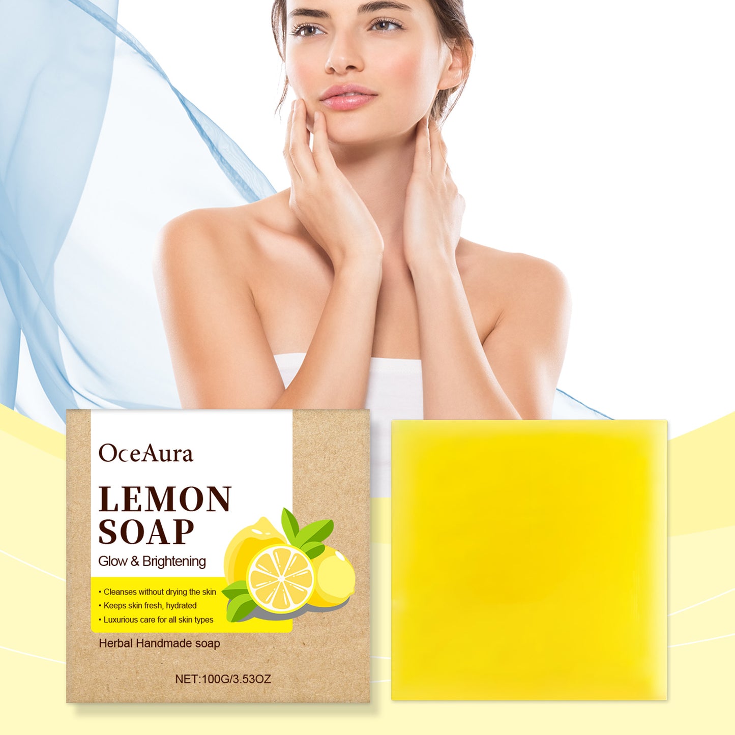 Lemon Vitamin C Herbal Soap - Deep Nourishing & Brightening Body Cleanser