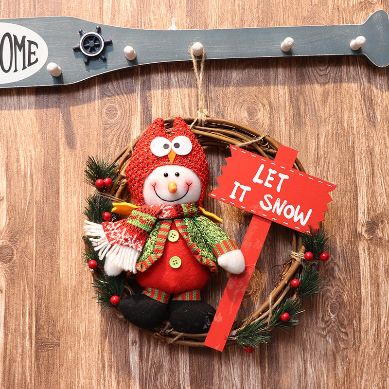 Christmas Multi-Pattern Doll Garland Ornament - Festive Home Decor