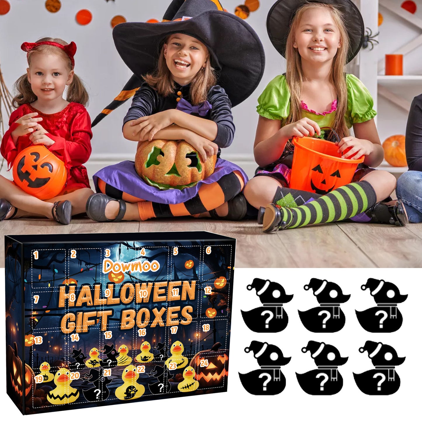 Halloween Rubber Duck Blind Box Countdown Toy - Surprise 24 Grid Decoration