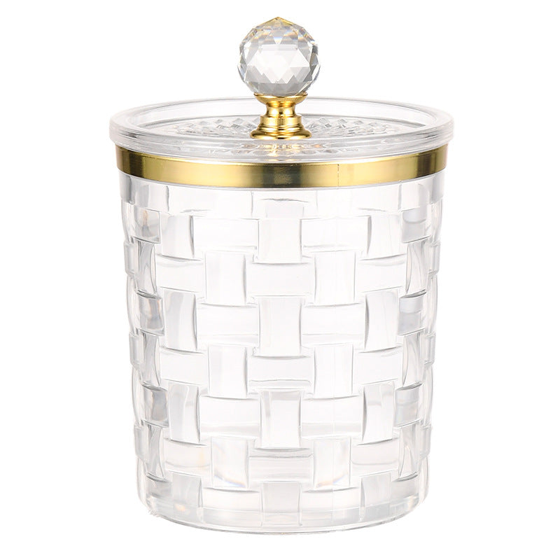 Makeup Storage Cup - Transparent Gray Crystal Style, 8.5x7.3cm, Pack of 1