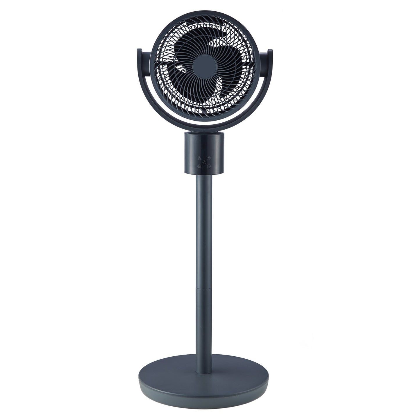7-Inch Pedestal Fan with Remote, Oscillating Stand Fan, 12 Speeds, Quiet, Blue Gray