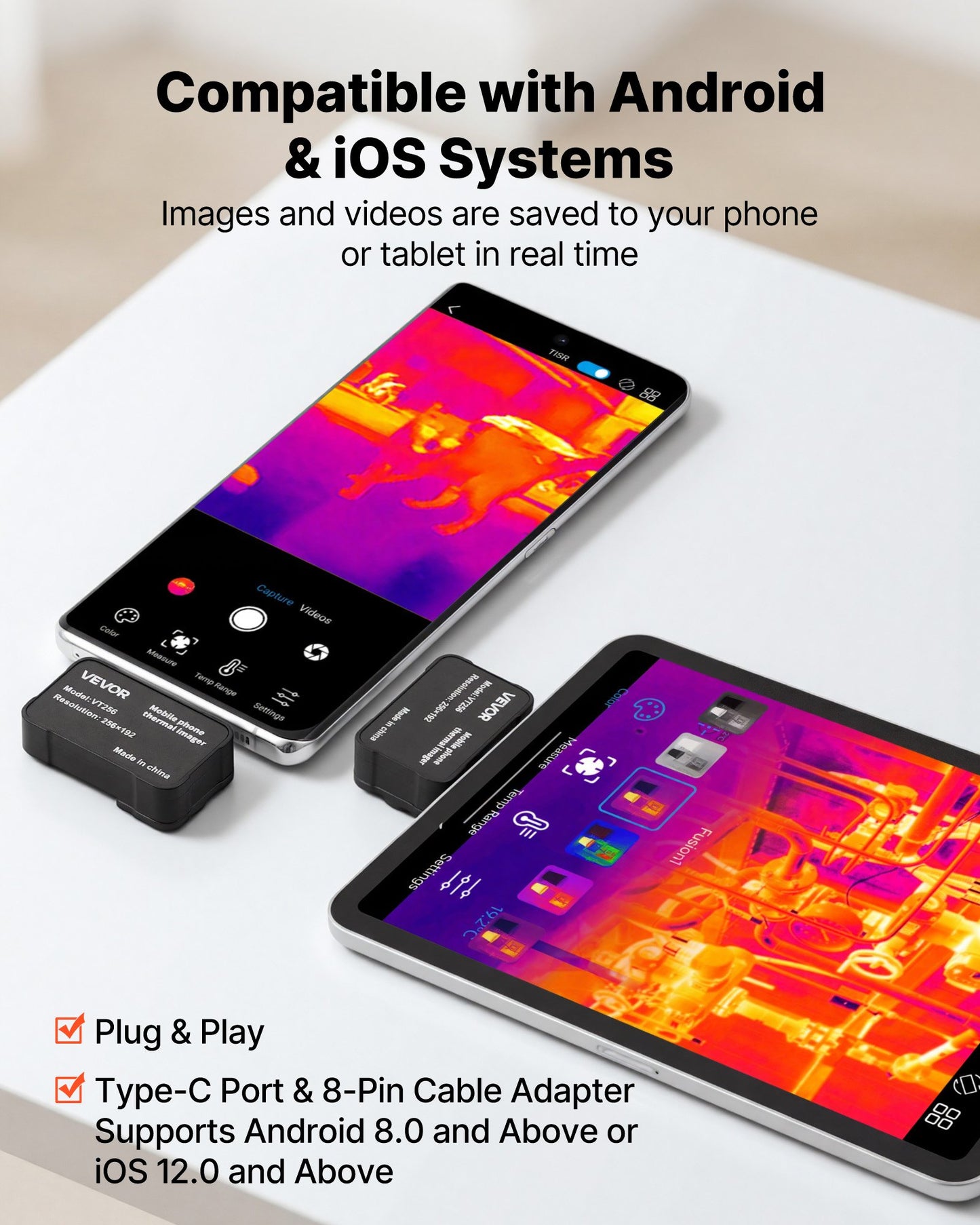 Thermal Imaging Camera for Smartphones - 512x384 Super Resolution with Macro Lens