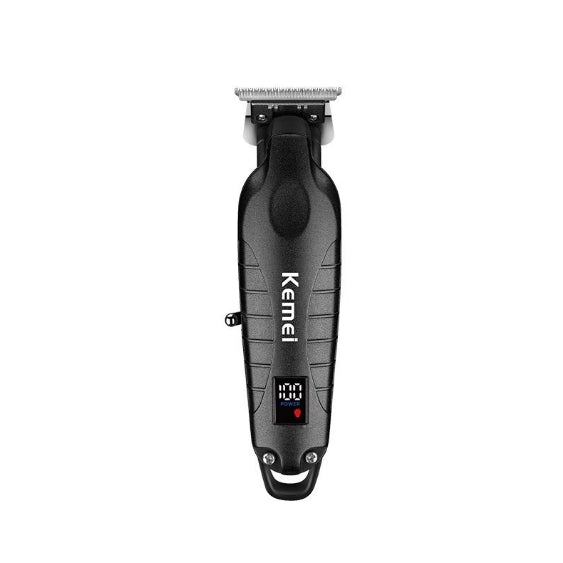 Rechargeable Electric Hair Clipper with LCD Display - Black