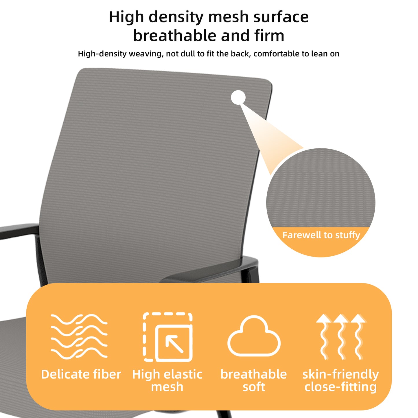 Modern Minimalist Office Chair - Comfortable Metal Frame, Black & Gray
