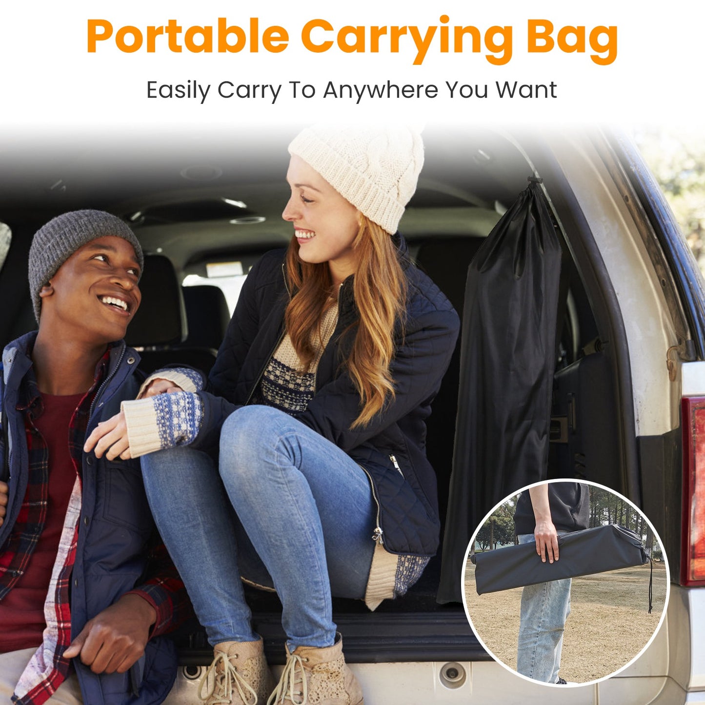 Foldable Camping Table with Storage Basket - Portable Aluminum