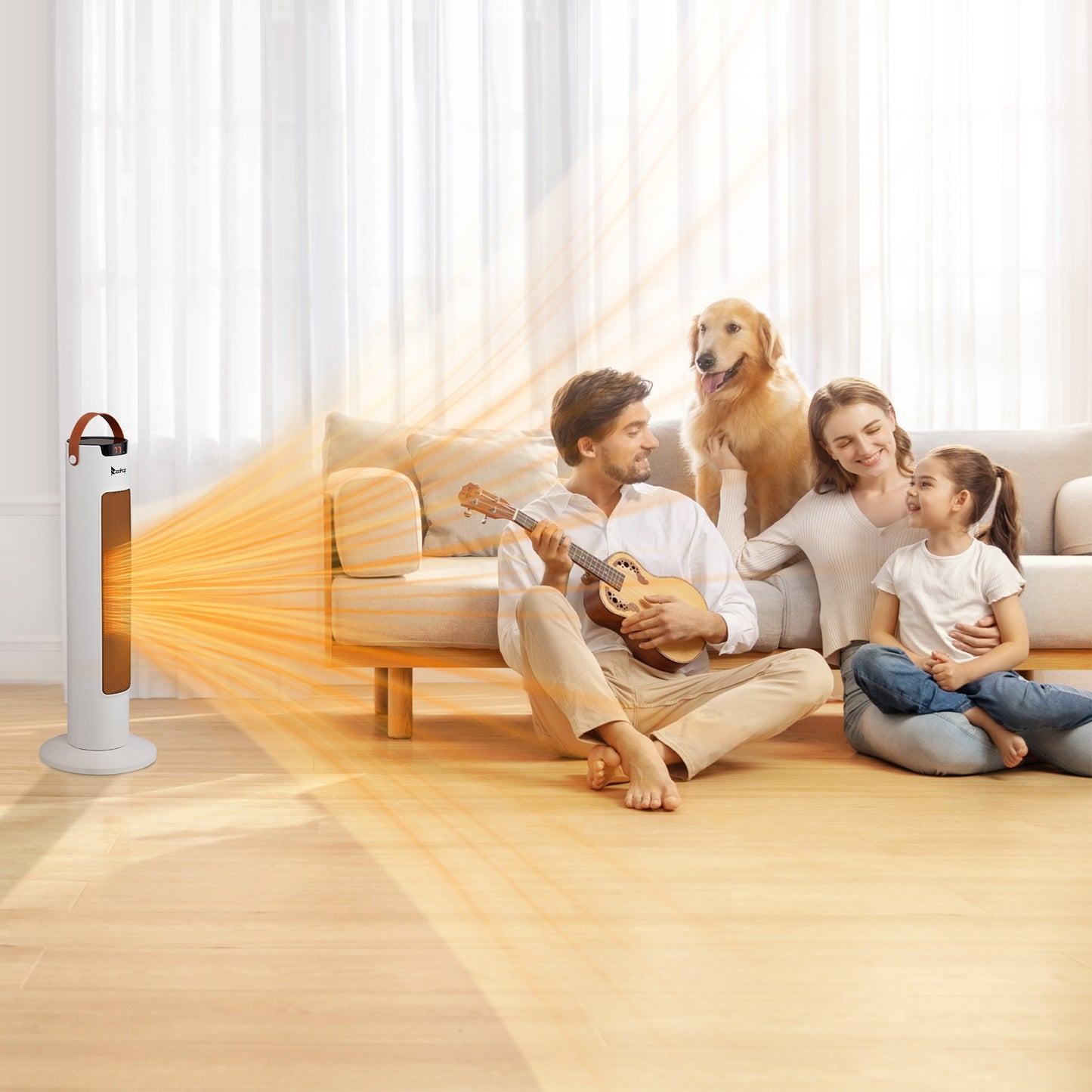 24-Inch Tower Space Heater 1500W WiFi App & Remote Control Thermostat