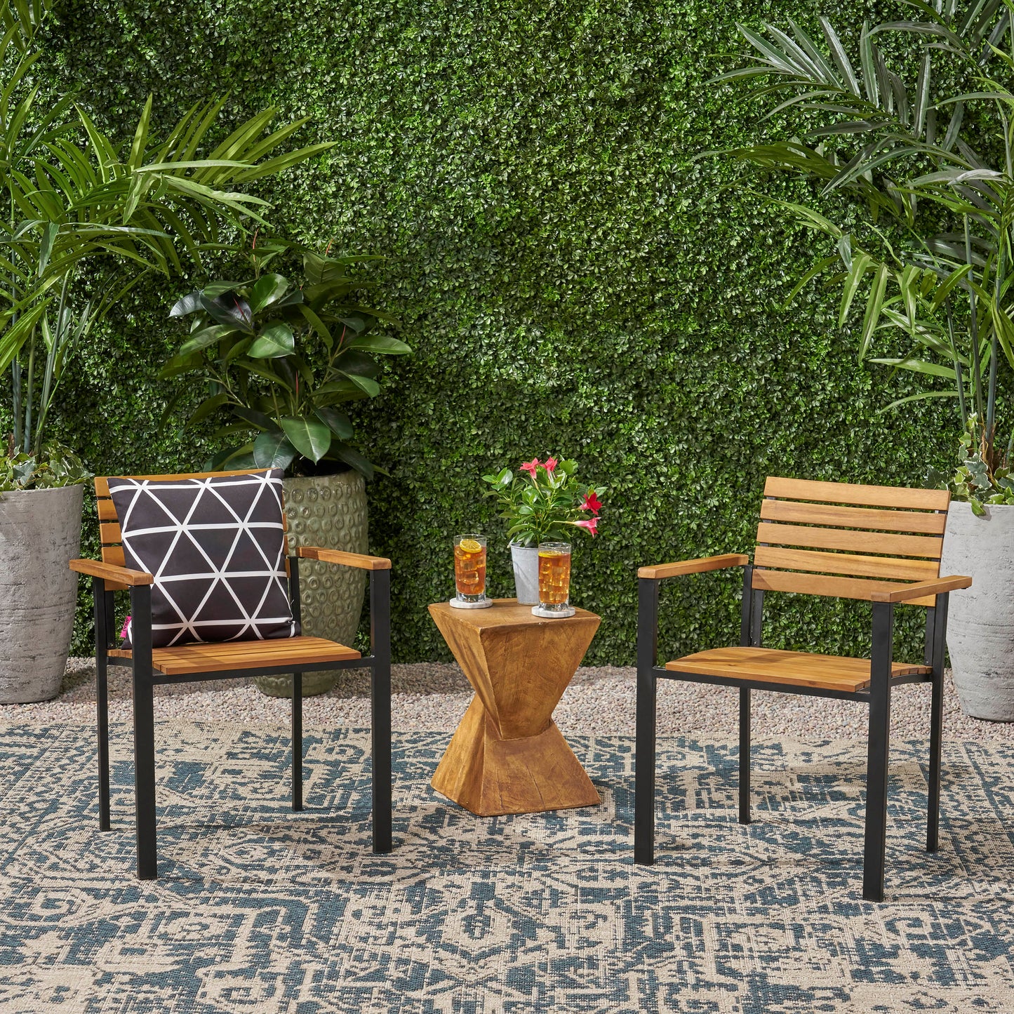 LARIS WOOD AND METAL CHAIR