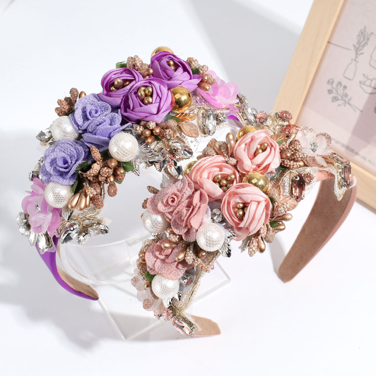 Baroque Rhinestone Pearl Headband – Multiple Colors