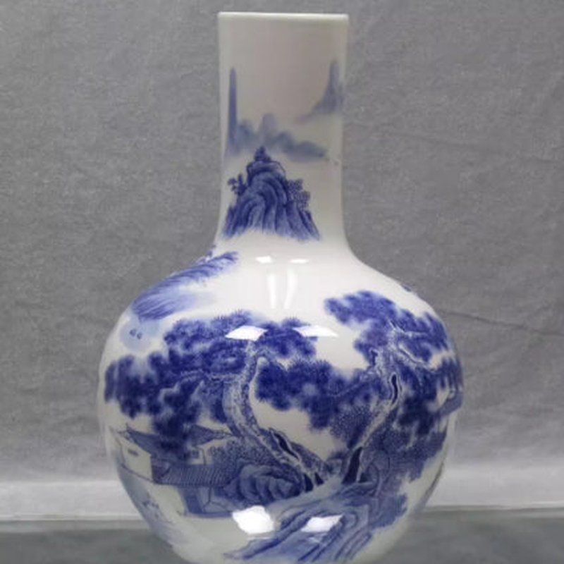 Blue and White Porcelain Vase Ornament - Ceramic Home Decor