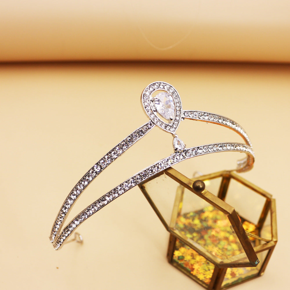 Wedding Bride Crown - White Crystal Alloy Tiara