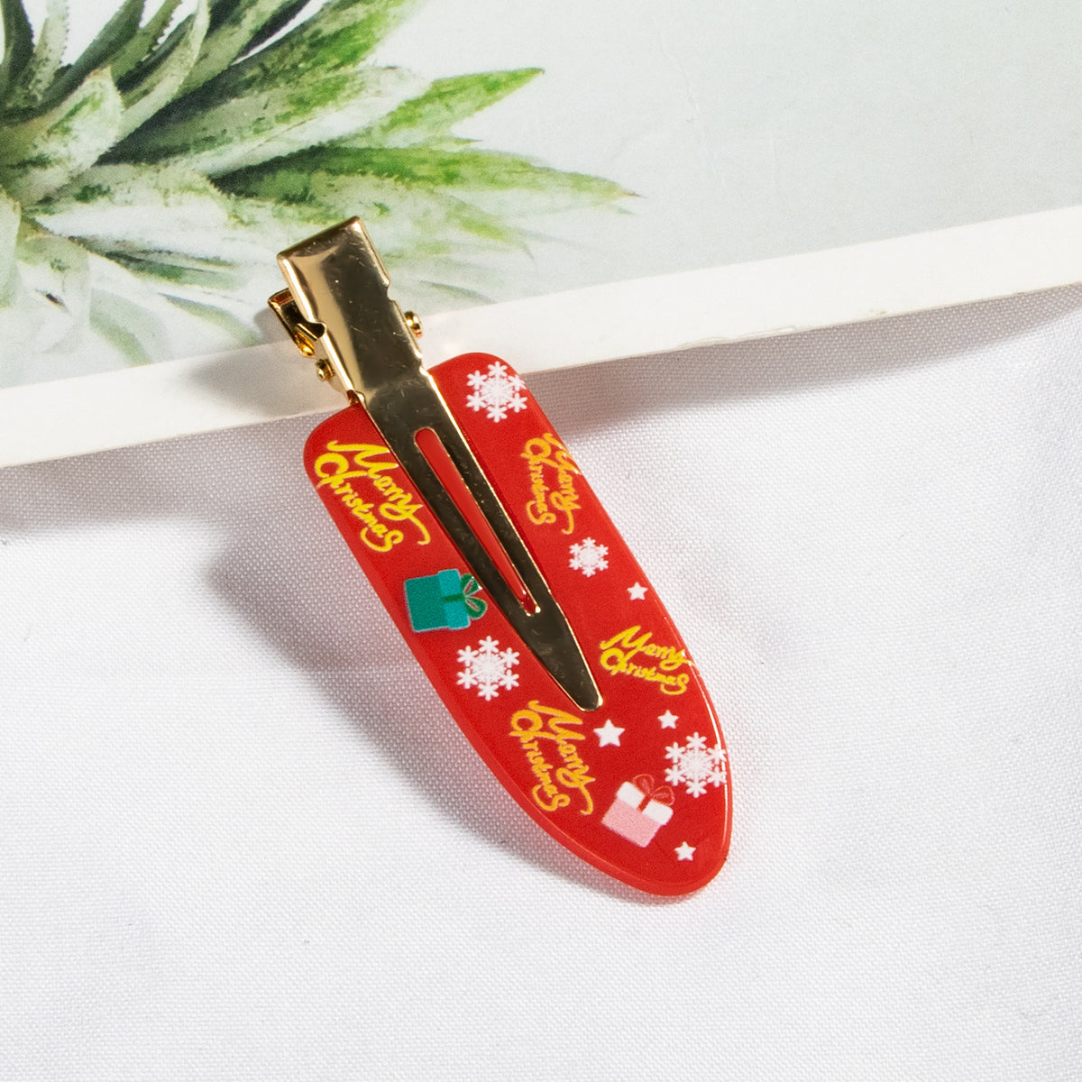 Christmas Holiday Hair Clips - Festive Acrylic Designs