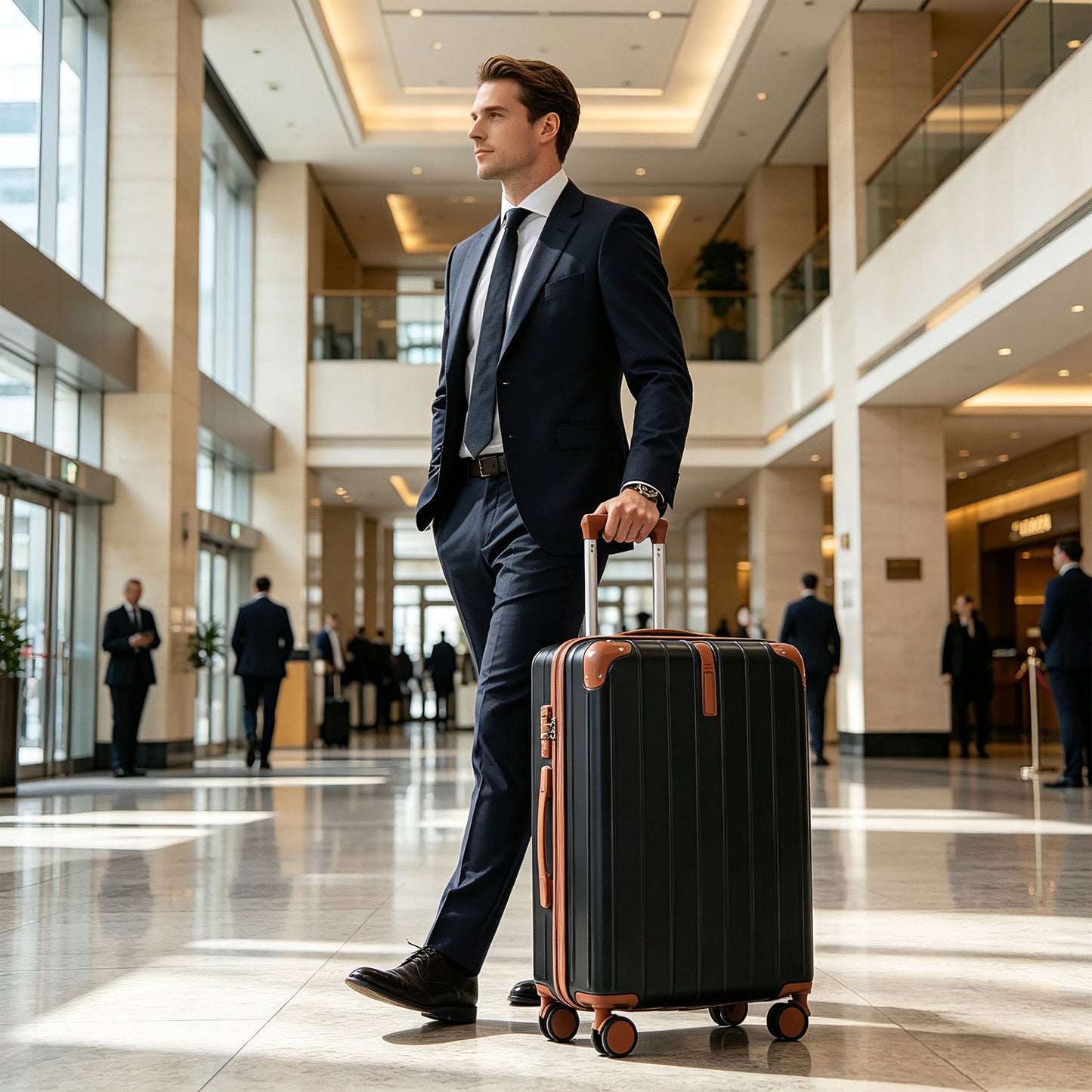 Premium ABS Travel Luggage Set - 3-Piece Suitcase with TSA Lock & 360° Spinner Wheels - Black