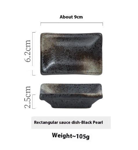 Rectangular Ceramic Sauce Dish Set for Condiments and Mustard