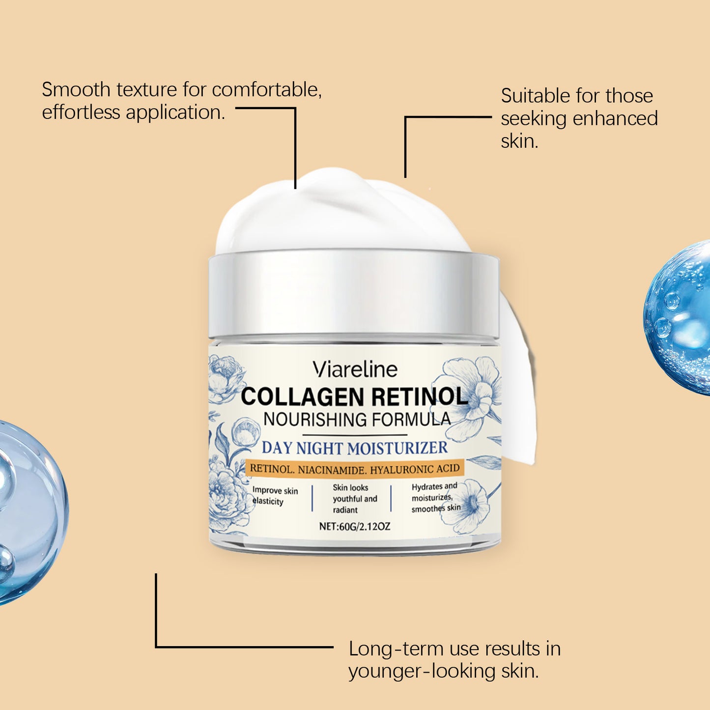 Retinol Moisturizing Face Cream - Firming & Hydrating Facial Skin Care