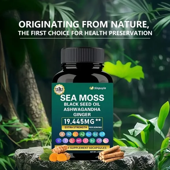 Sea Moss & Shilajit Ashwagandha Supplement Bundle - 120 Capsules Total