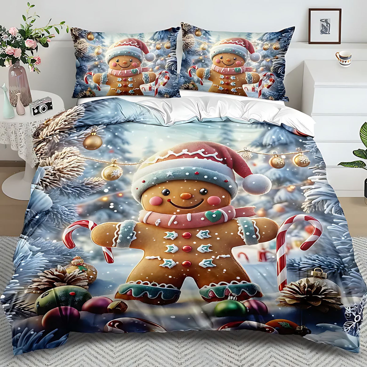 Digital Printing Brushed Bedding Set - Soft Skin-Friendly Polyester Cotton
