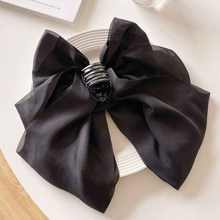 French Satin Multi-Layer Bow Hairpin - Elegant Hair Accessory