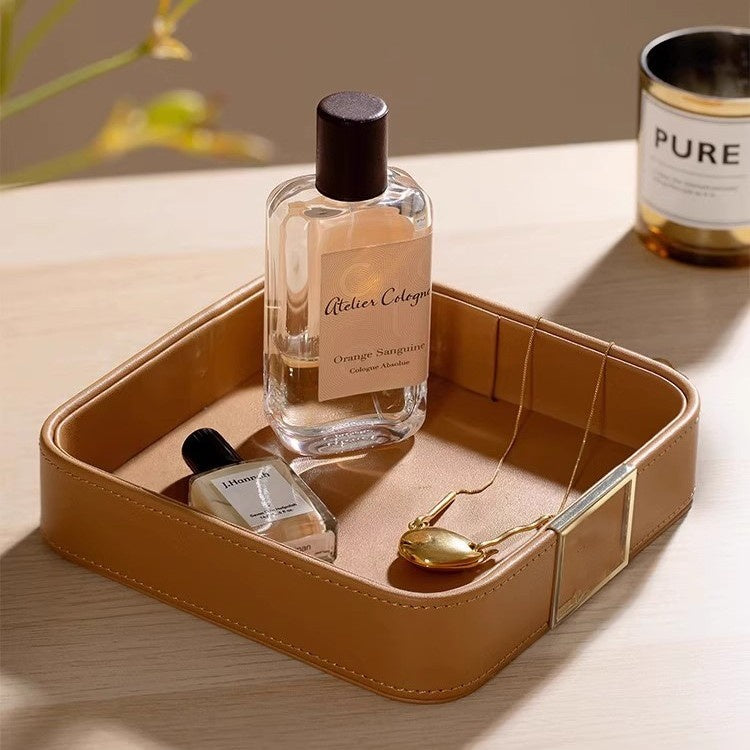 Leather Key Storage Box Light Luxury Organization Case for Home & Office