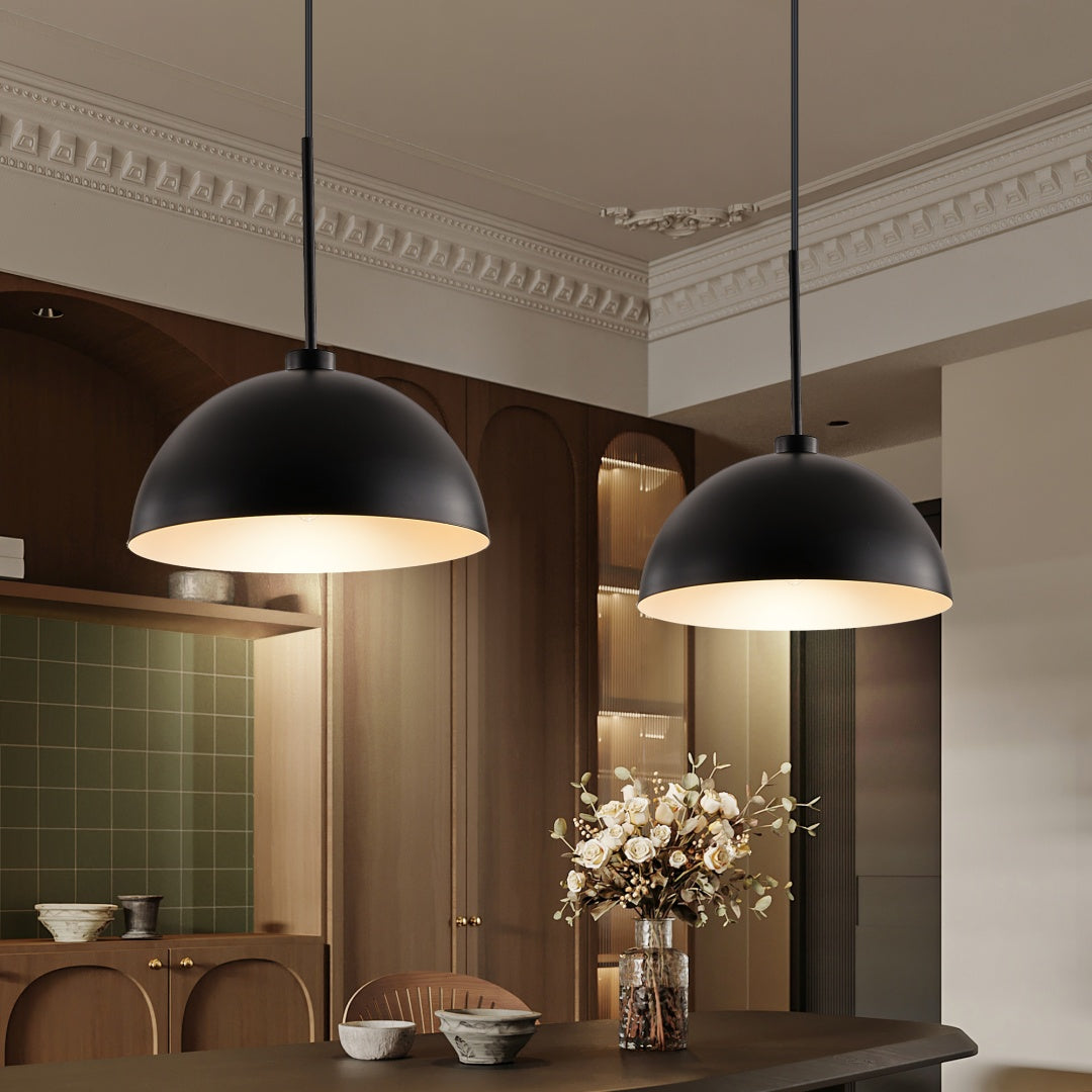 Industrial Modern Double Pendant Light - Adjustable Black Ceiling Lamp