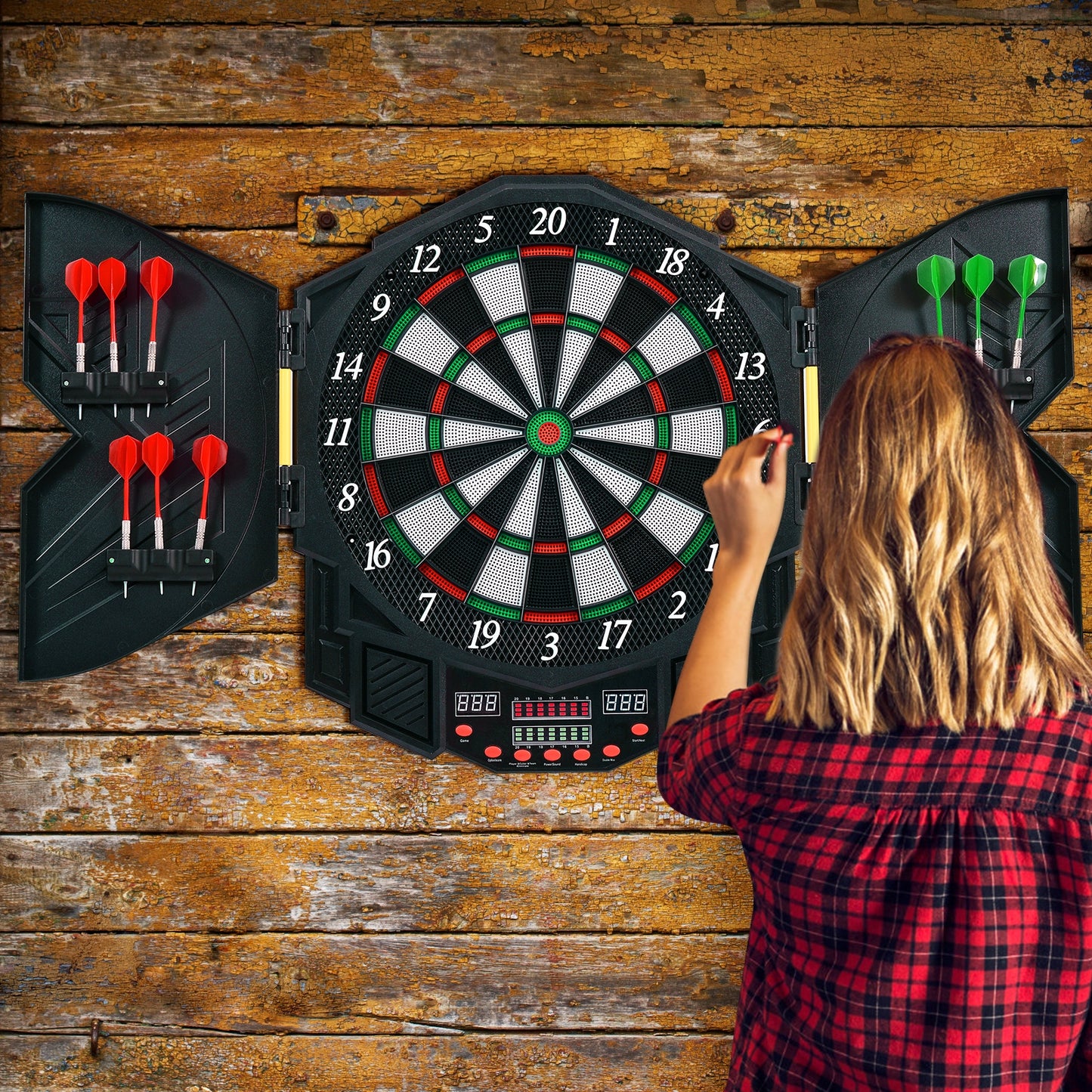 Electronic Dartboard Set with LCD Display - 12 Soft Tip Darts