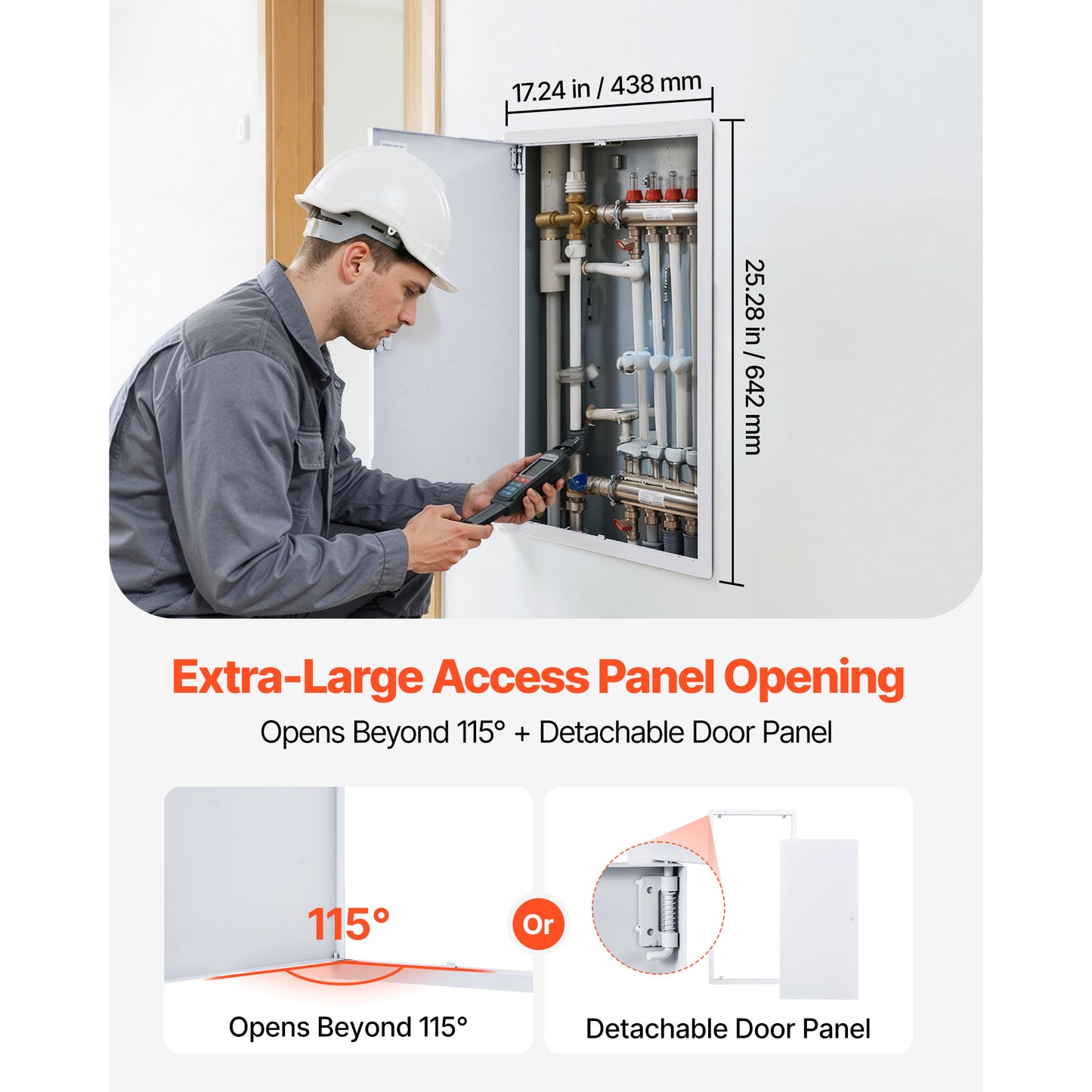Galvanized Steel Access Panel for Drywall - 25.3 x 17.2 in Ceiling and Wall Door