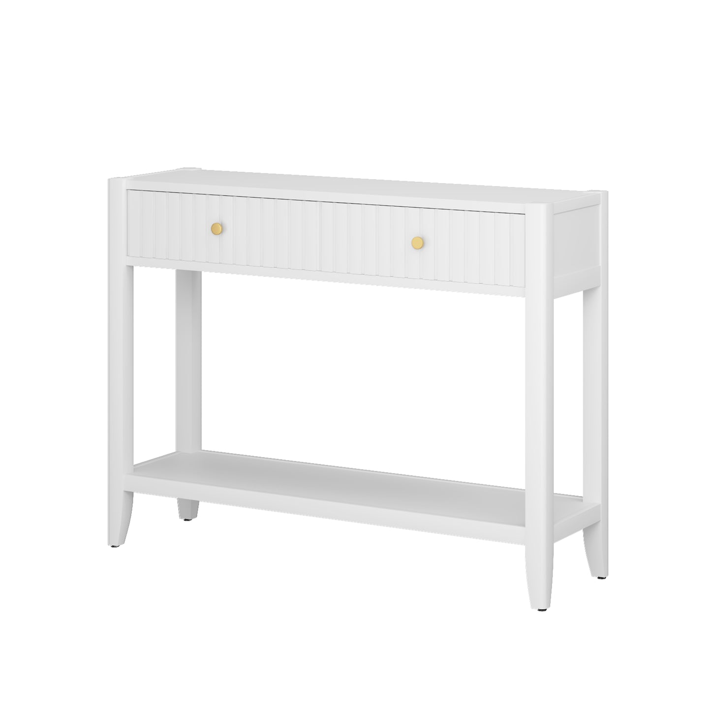 29.5" Tall Console Table with Drawers - White Accent Table
