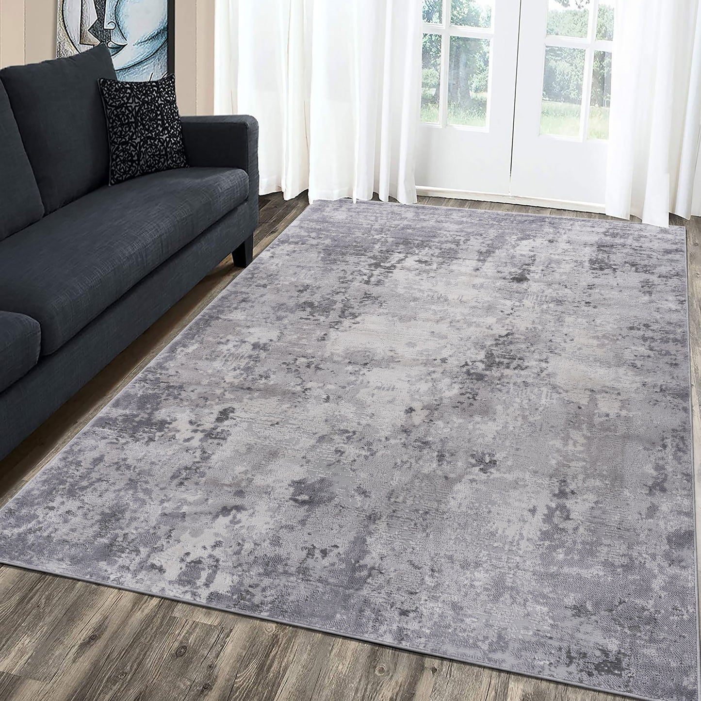 MARFI 6X9 Light Grey Abstract Area Rug