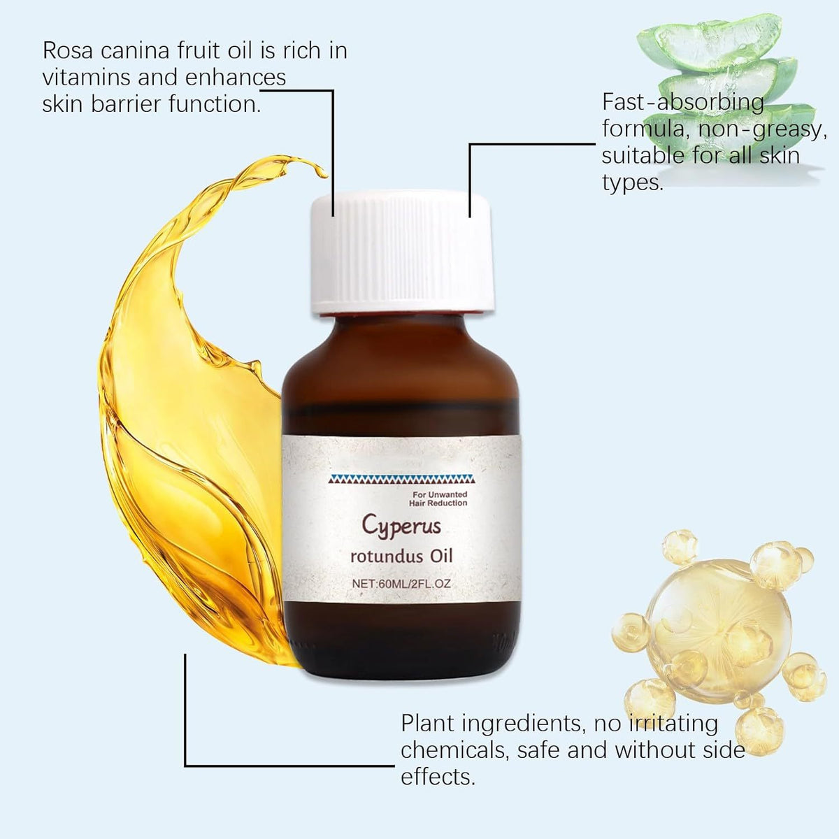 Moisturizing Hair Removal Treatment Oil for Body 60ml - Nourishing Body Care