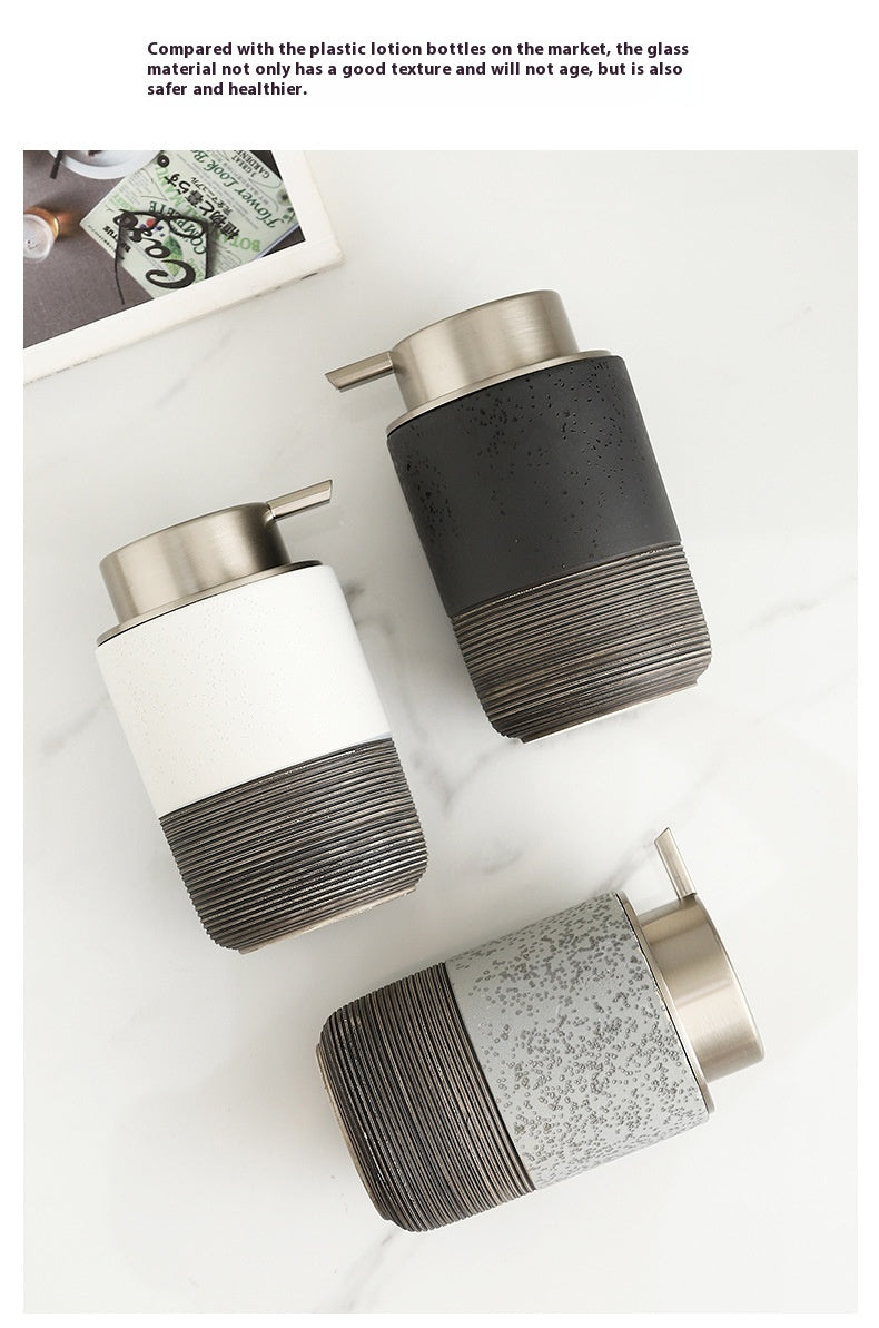 Ceramic Relief Pressed Mousse Bottles for Home & Garden Storage - White, Gray, Black