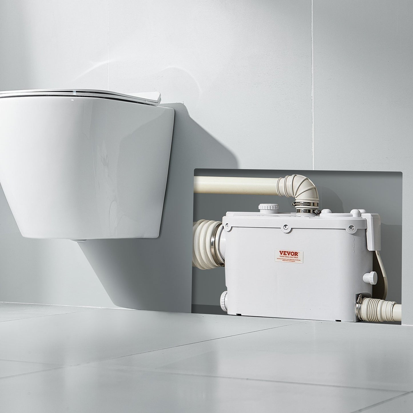 500W Macerator Pump for Wall-Hung Toilet and Sink - 29 GPM Flow, 26 Ft Lift