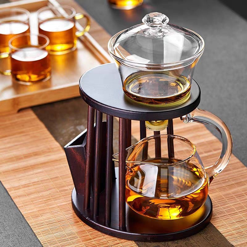 Magnetic Lazy Tea Maker Set with 6 Cups - Automatic Home Tea Brewing Kit