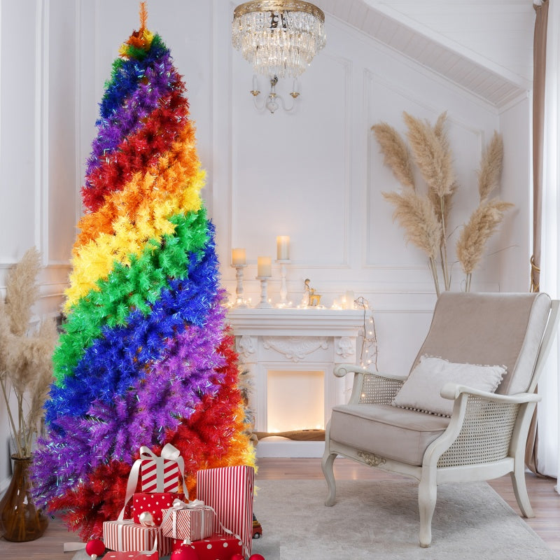 Artificial Colorful Rainbow Christmas Tree - Multiple Heights
