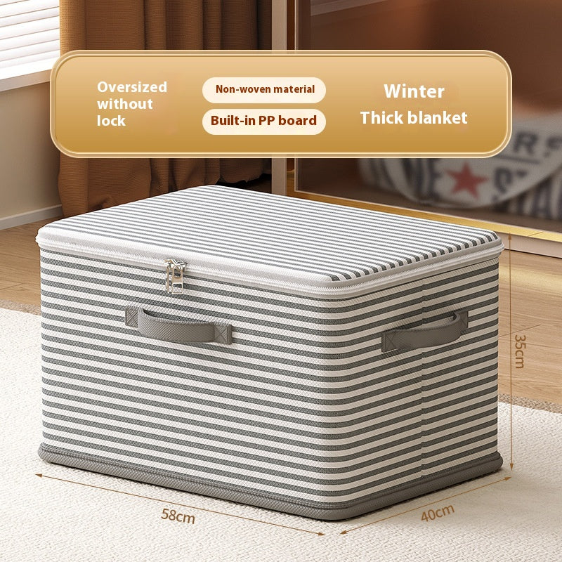 Large Lockable Clothes Storage Box with Handles for Home Organization