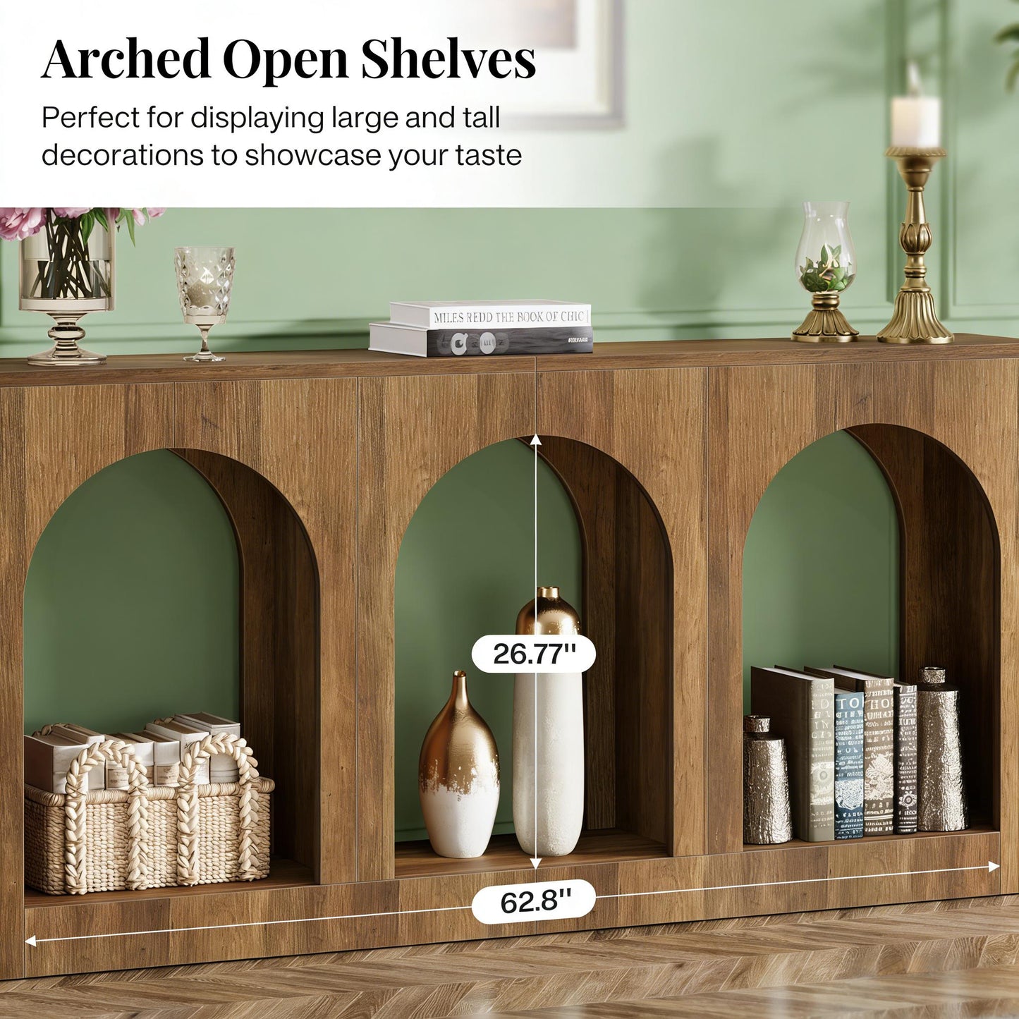 Stylish Arched Console Table - Brown Entryway Table