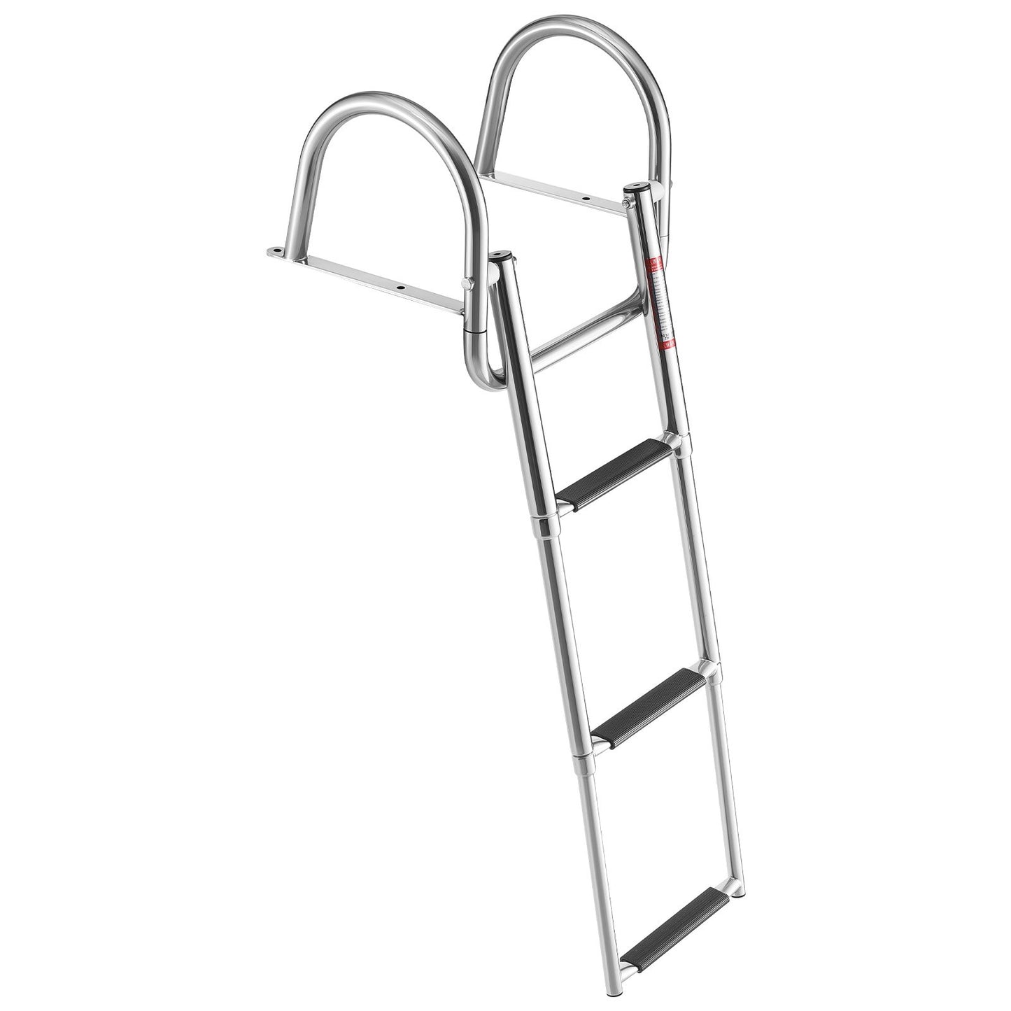 Boat Ladder 3 Steps Stainless Steel Telescoping Folding Swim Deck Ladder for Outboard & Yacht