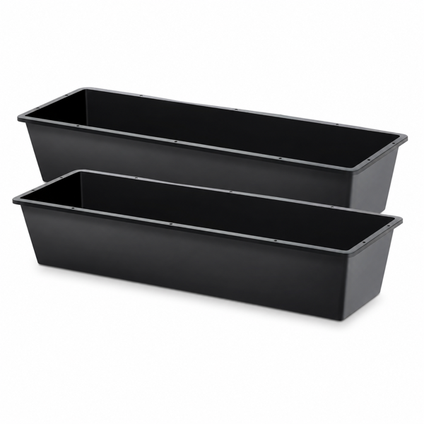 4-Piece Heavy-Duty Plastic Livestock Feed Trough for Horses, Goats, Pigs