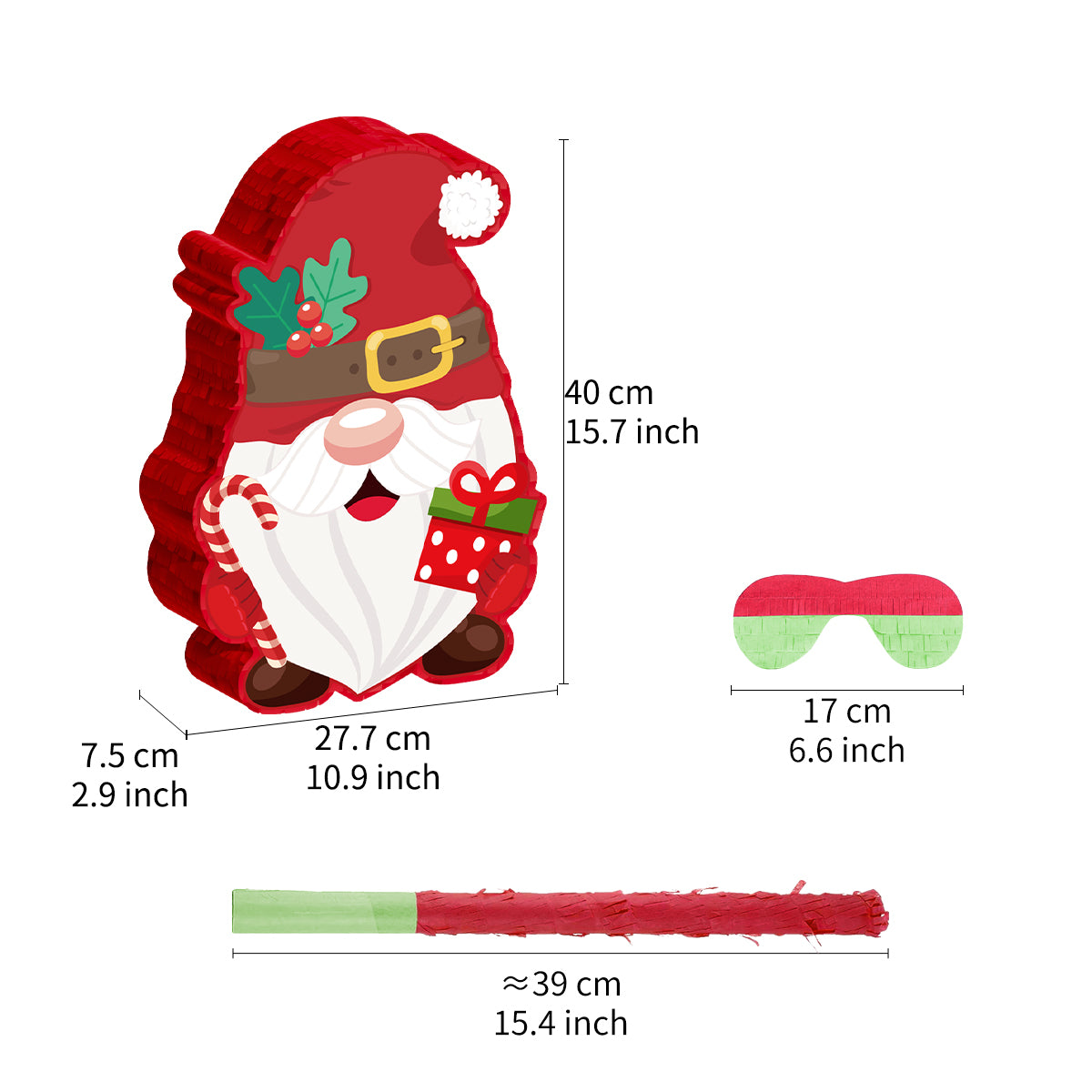 Christmas Elf Pinata Decoration - 27.5cm Dwarf Style