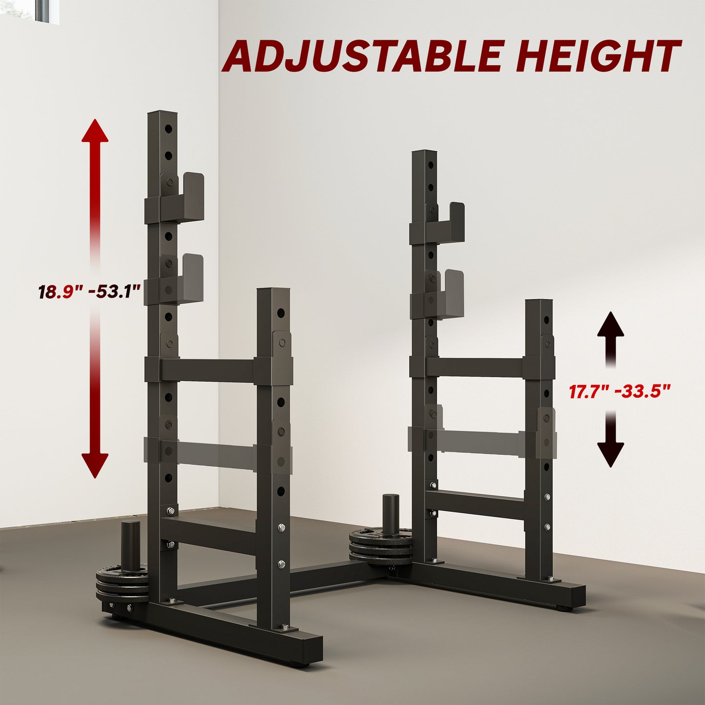 Adjustable Squat Rack - 660lbs Multi-Functional Bench Press