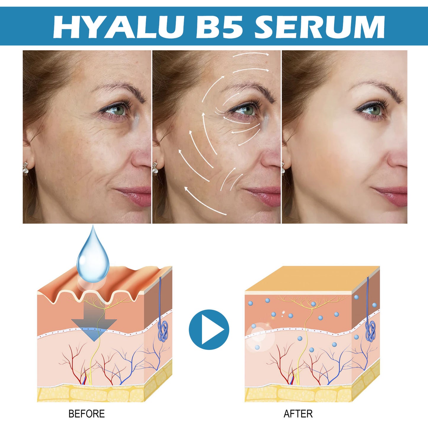 Hydrating Face Serum with Hyaluronic Acid - Anti-Aging & Firming Facial Care