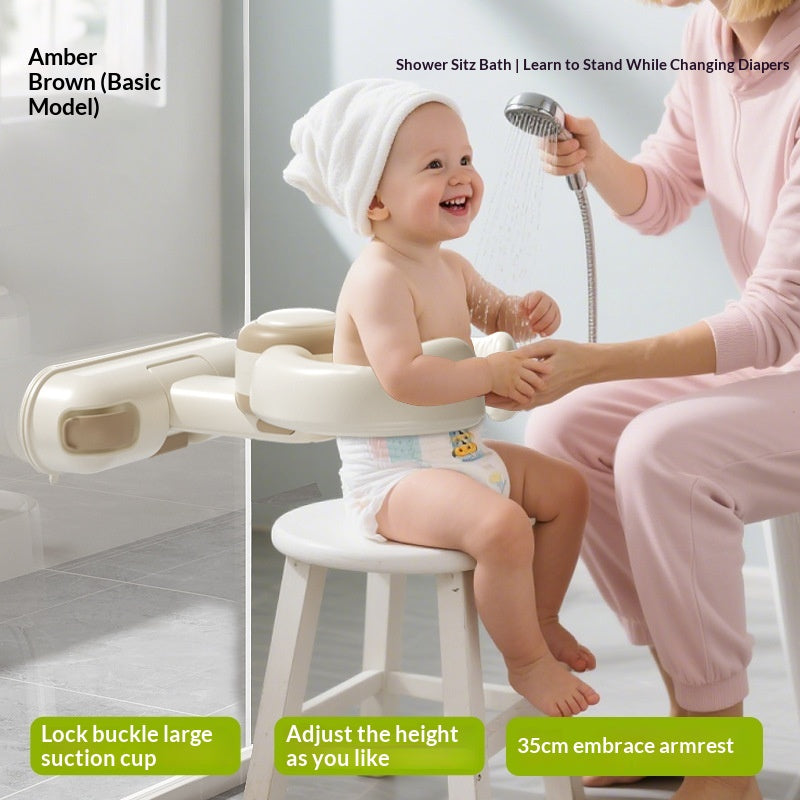 Baby Bathing Support Stand - Infant & Toddler Standing Bath Aid