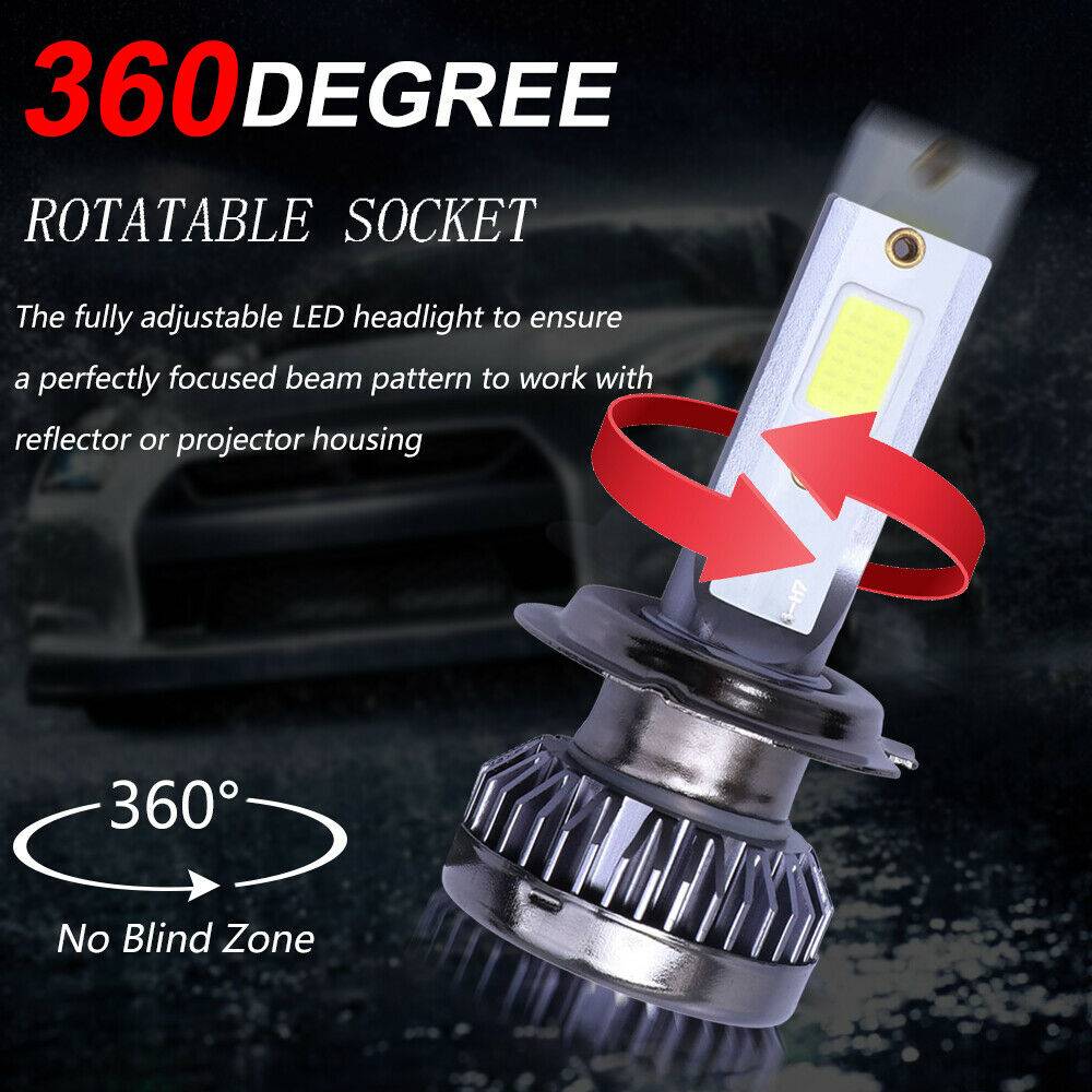 H7 LED Headlight Bulb Kit 8000K Blue High Low Beam 26000LM for Vehicles