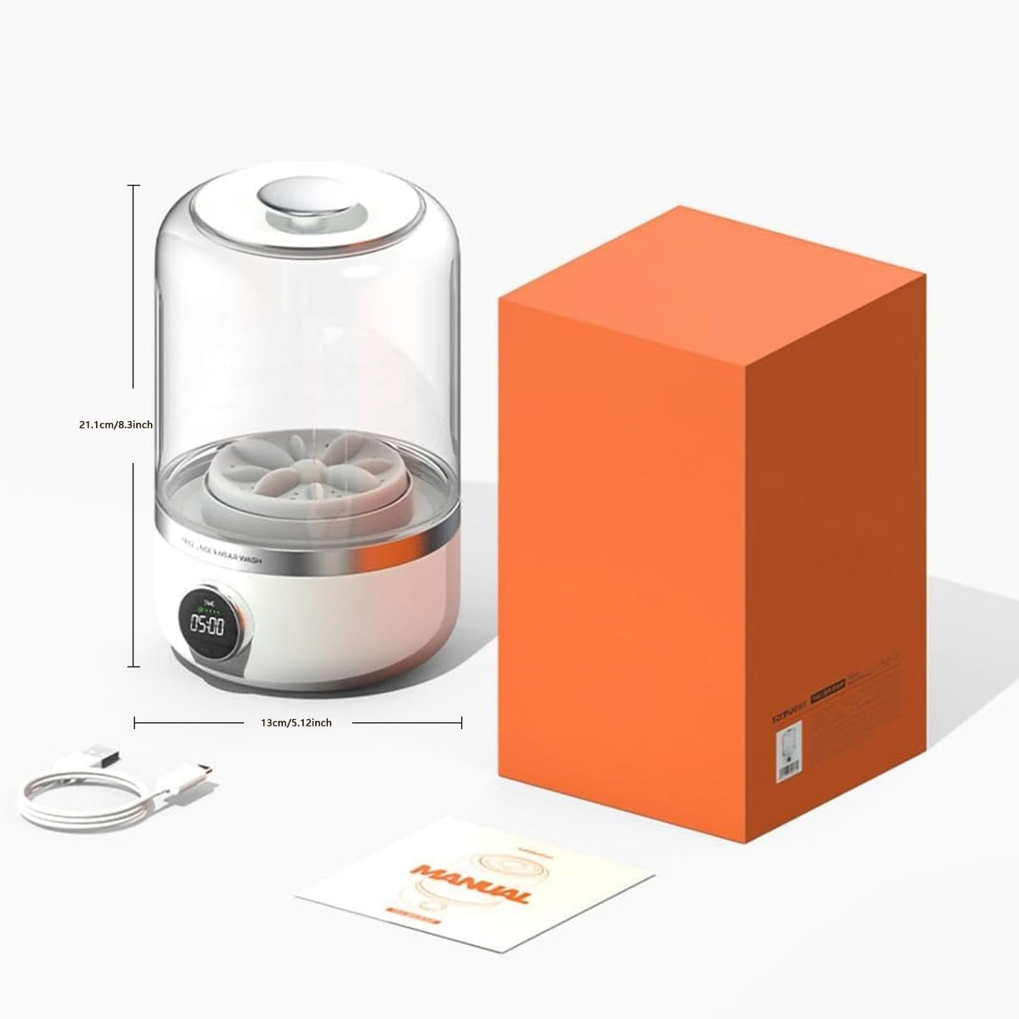 Portable Travel Washing Machine 1.2L Compact & Quiet for Dorms & Trips