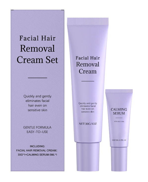Facial Hair Removal Cream Set for Sensitive Skin - 1 or 2 Pieces