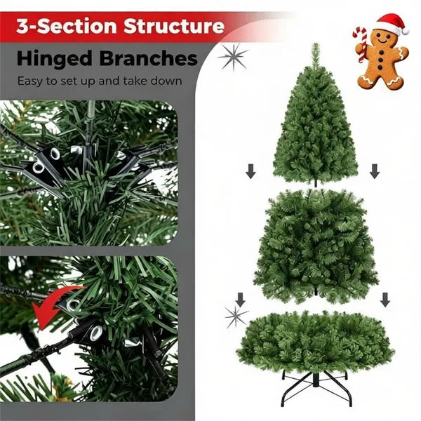 6 FT Pre-Lit Christmas Tree with 350 LED Lights & Remote Timer