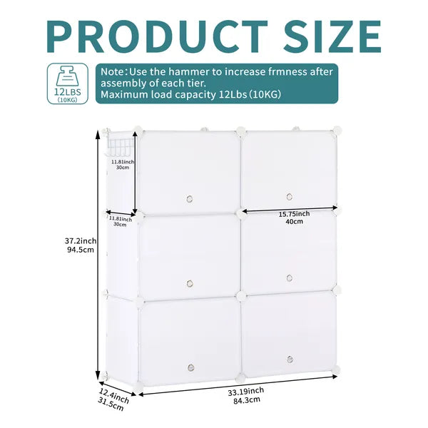 Shoe Rack Storage Cabinet, 8-layer Cabinet With Door, Stackable And