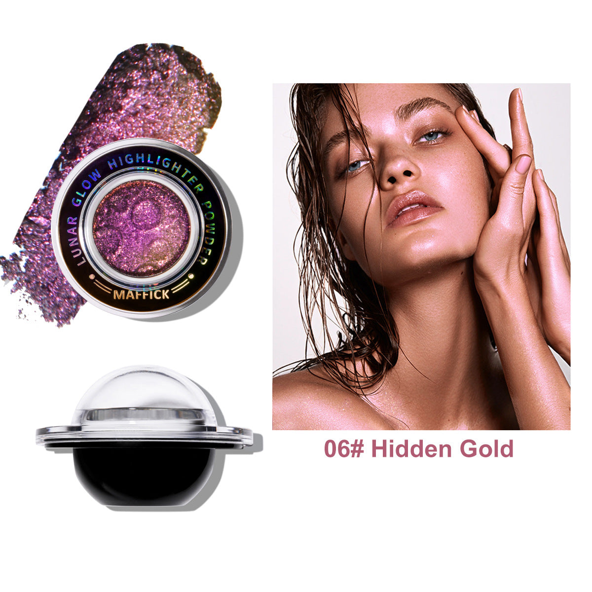 Brightening Body Highlight Powder with Glitter Effect - Full Body Makeup Set