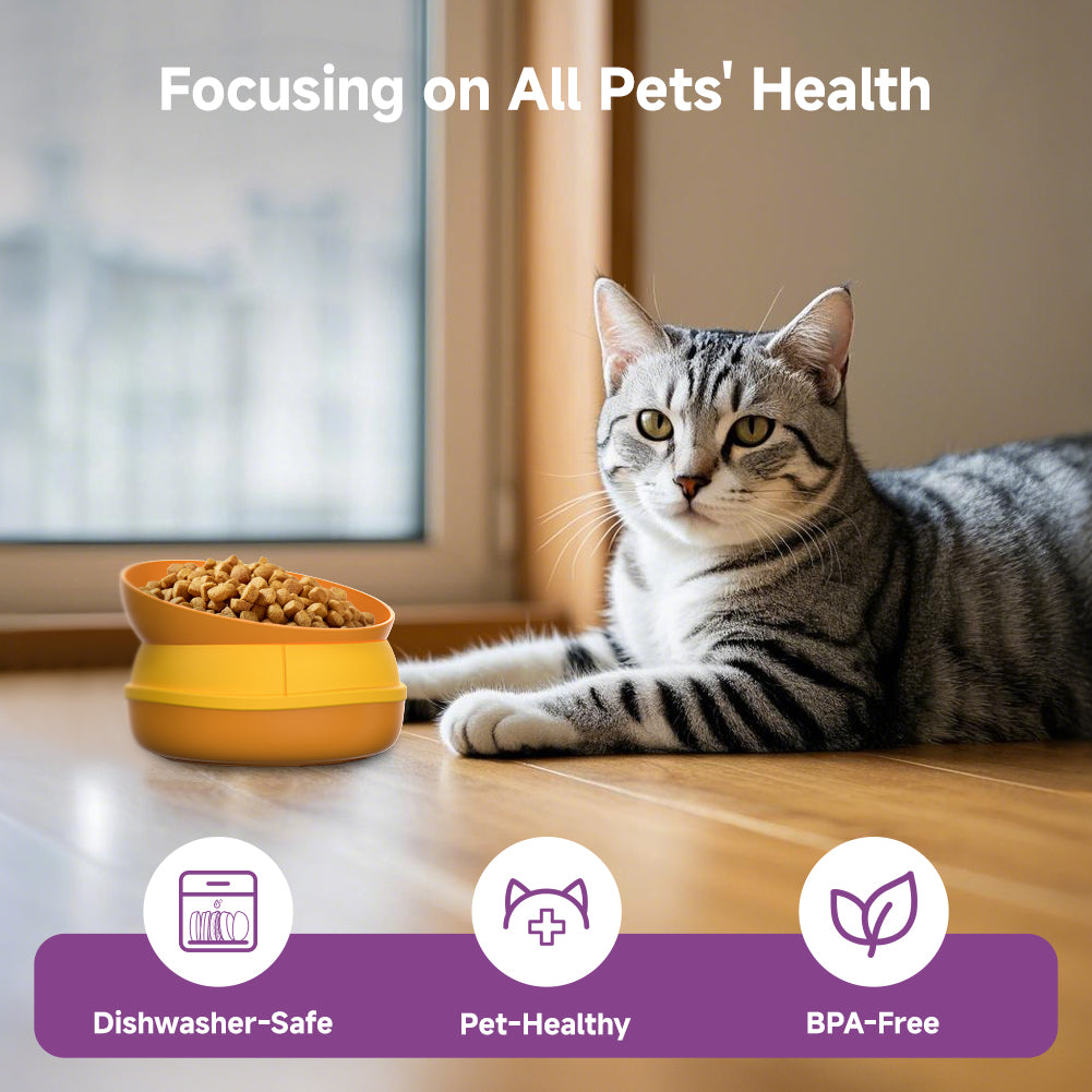 Multi-Layer Hamburger Pet Bowl for Cats and Dogs - 5-in-1 Combination