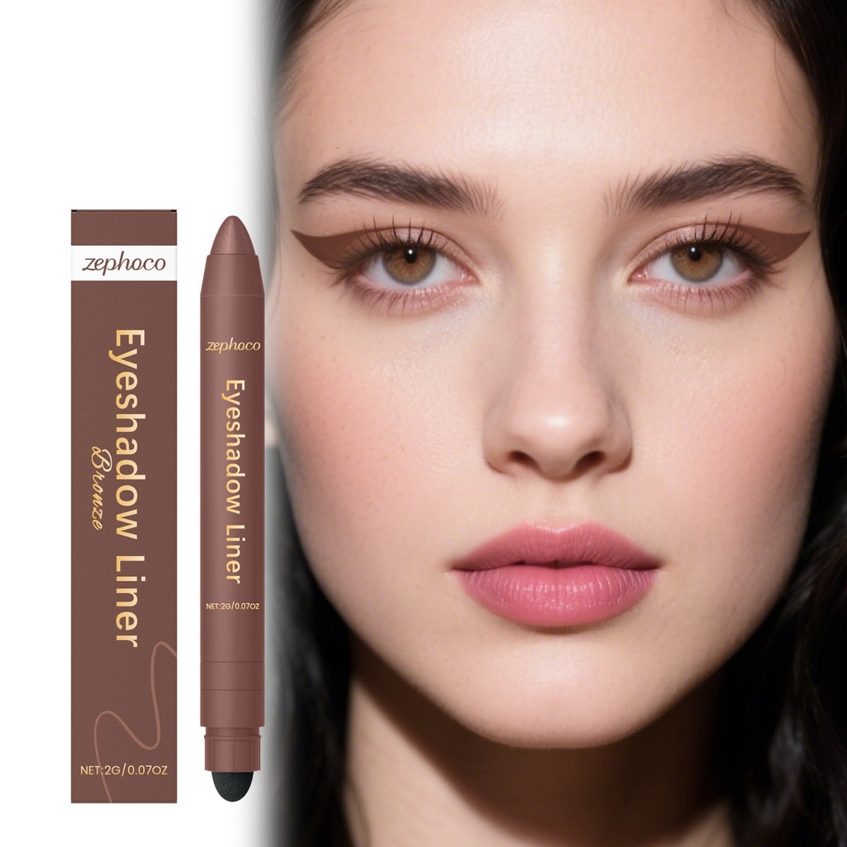 2-in-1 Eyeliner Pen Bronze for Precise Eye Makeup - 2g