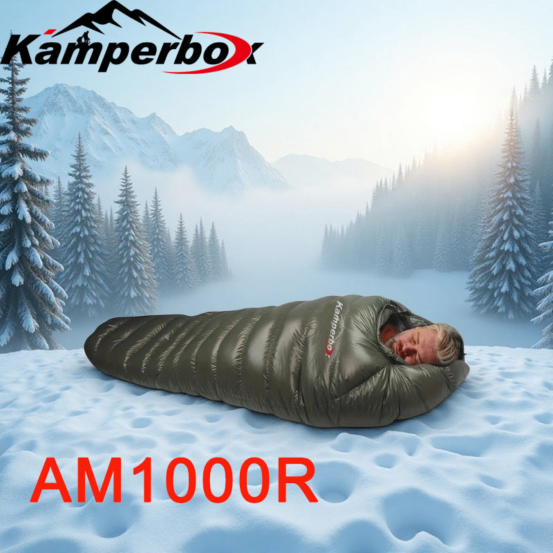 Cold Weather Down Sleeping Bag for Winter Camping - AM1000
